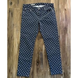 Adriano Goldschmied Jeans Women's Blue Stevie Ankle White Polka Dot Size 30R